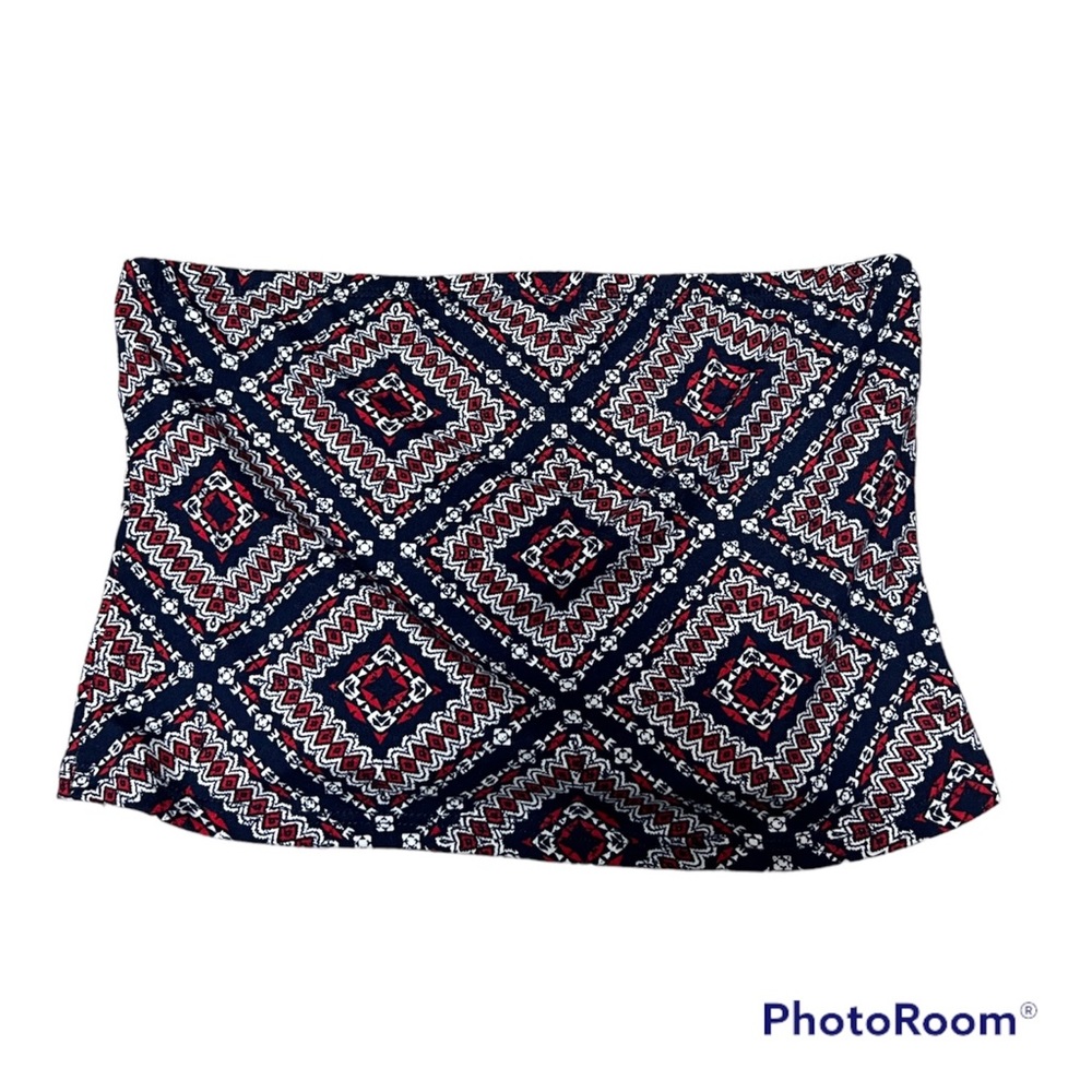 ♦️RUE 21: Women’s size M, navy blue/red/white pattern bandeau, barely worn♦️